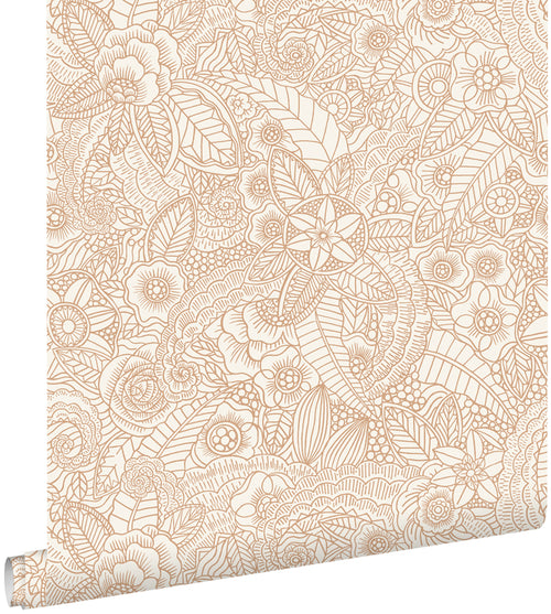ESTAhome behang bloemtekeningen beige - 53 cm x 10.05 m - 139547