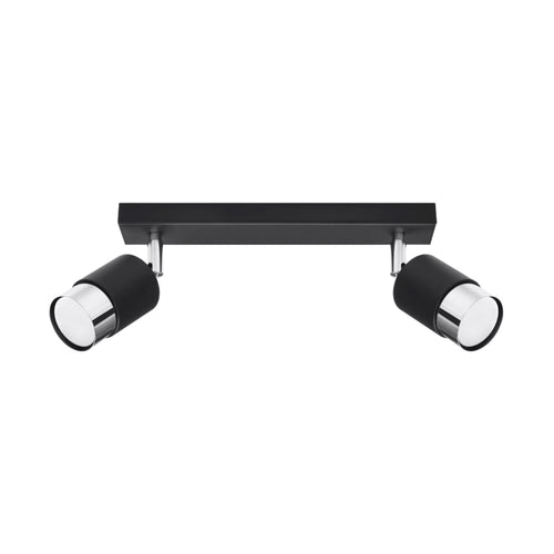 Sollux Lighting Plafondlamp NERO 2 zwart/chroom - 30x5x18cm