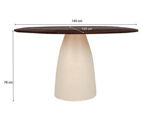 Brix eetkamertafel Marron - 140 cm - beige