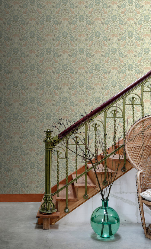 ESTAhome behang bloemen en vogels in art nouveau stijl meerkleurig 53 cm x 10.05 m 139323