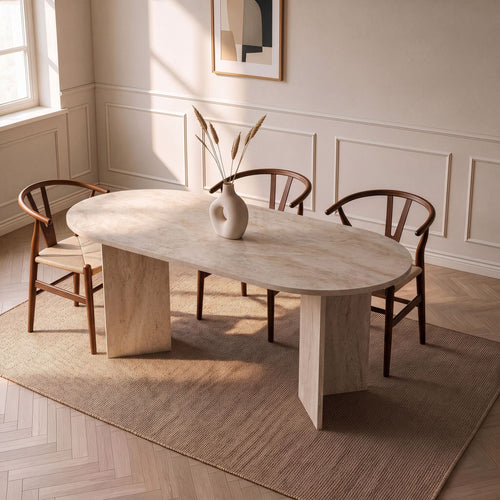 Calicosy - Eettafel met afgeronde randen SABLE - 89,5x180x75 cm