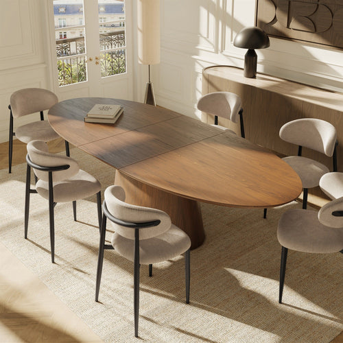 Premium Interiors - Set van 2 stoelen LINA - zacht aanvoelende geweven stof mol 52cm