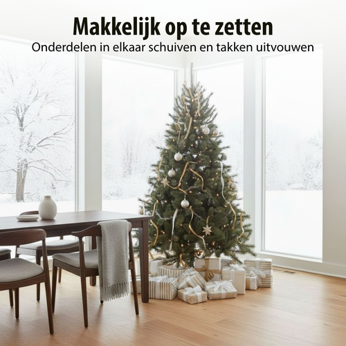 Black Box Trees Toronto Deluxe Kerstboom - Kunstboom met Volle Uitstraling en 1562 Takken - Kerstversiering voor Binnen - Scharnierconstructie voor