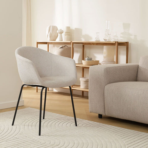 Nolon Nora-Otis Eetkamerstoelen Set van 2 - Beige - Zwarte Poten