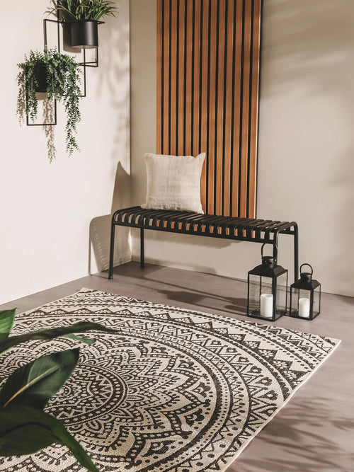benuta binnen- en buitenkleed Cleo - wit/zwart - 200x290 cm