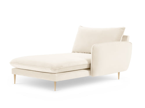 Cosmopolitan Design rechter chaise longue Vienna flueel, lichtbeige - 170x110x95cm