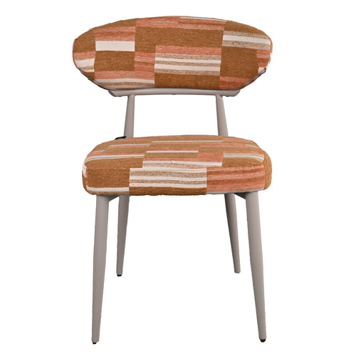 DÉJA Living Eetkamerstoel Nora - Terracotta/Greige Stof - Set van 2