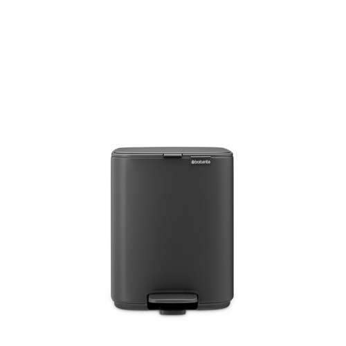Brabantia Bo Pedaalemmer, 7 liter, stil sluitend, kunststof binnenemmer - Mineral Infinite Grey