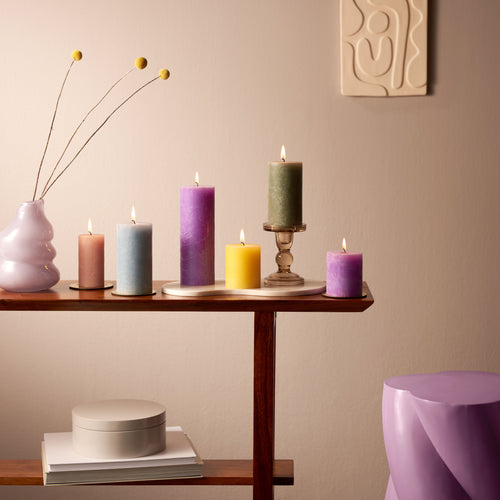 Bolsius rustieke kaarsen - licht blauw - 19cm - vtwonen shop