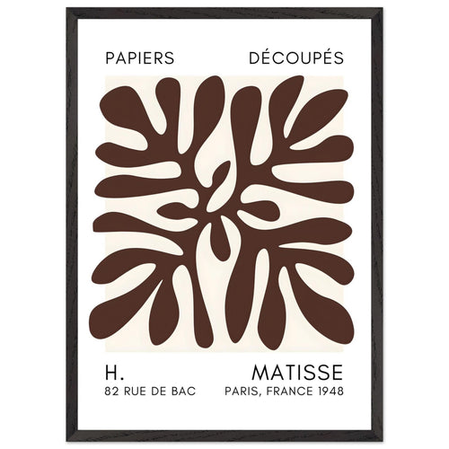 Artfulprints Poster met Lijst Matisse - Deep ocean brown   - 50x70 cm - Bruin