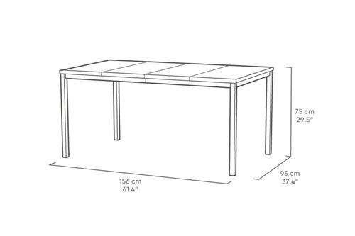 Keter Signature Porto Tafel - 156x95x75cm - Ashwood