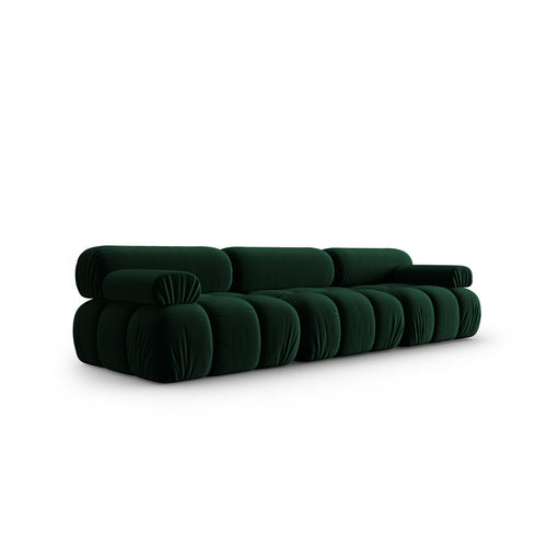 Cosmopolitan Design - Modulaire bank Cortina 3-zits, flueel flessengroen - 94x282x70cm