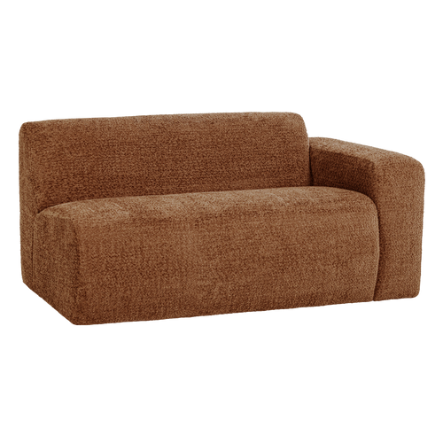 WOOOD 1,5-zits bank arm rechts Mojo Base - Wollig - Roestbruin - 74x145x97