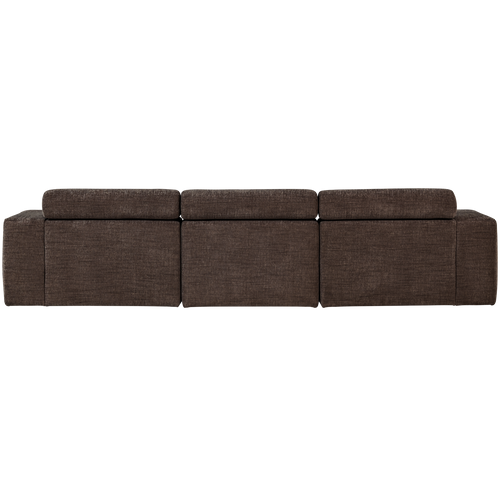 WOOOD chaise longue bank links Novi - Polyester - Donkerbruin Melange - vtwonen shop