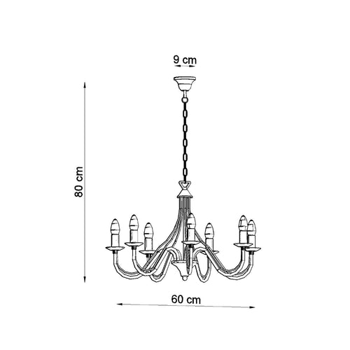 Sollux Lighting Kroonluchter MINERWA 7 wit - 60x60x80cm