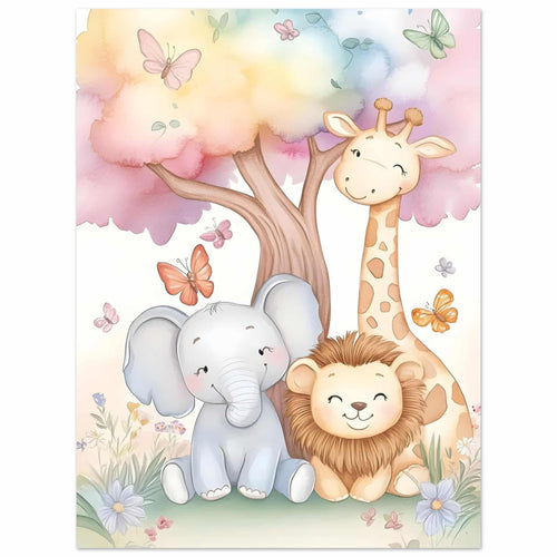 Artfulprints  Vrolijke safari familie   poster 30x40 cm - vtwonen shop