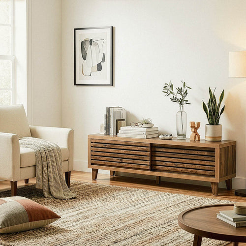 Calicosy - LIAM TV-meubel - Donker hout - 140x35x45 cm