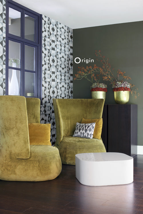 Origin Wallcoverings behang kubisme zwart en wit - 53 cm x 10,05 m - 346913 - vtwonen shop