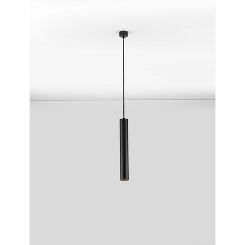 Nova Luce AMI Slanke hanglamp voor aan het plafond, zandkleurig zwart, GU10 fitting, 1x10W