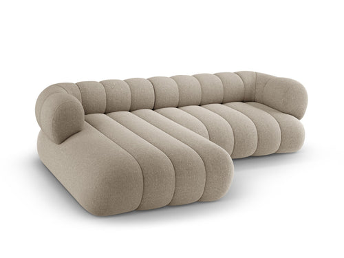 Cosmopolitan Design Hoekbank Koge 5-zits, chenille donkerbeige - 165x270x70cm
