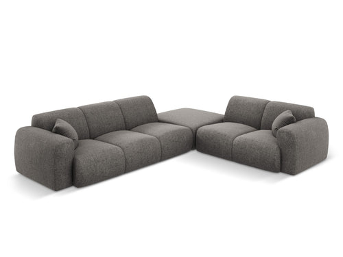 Cosmopolitan Design rechter hoekbank Nolio 4-zits, chenille, grijs - 250x315x72cm