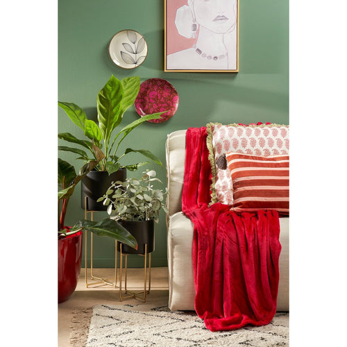 Mica Decorations Famke Fleece Plaid - L180 x B130 cm - Rood