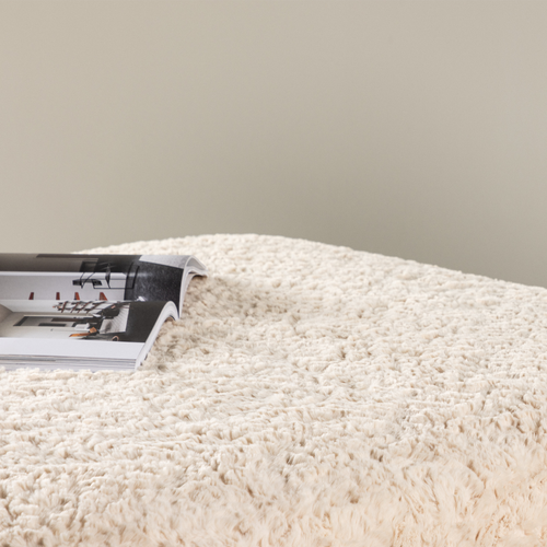Nest living Erla Vierkante Poef Schapenvacht - Beige - vtwonen shop
