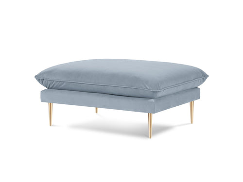 Cosmopolitan Design Poef Vienna flueel, lichtblauw - 73x93x43cm