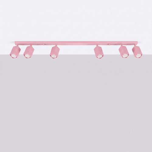 Sollux Lighting Plafondlamp RAYO 6L roze - 117x6x16,5cm