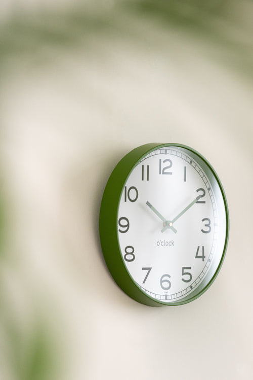 J-Line klok Rond - kunststof - groen/wit/zwart - small - 3 stuks - Ø 30 cm - vtwonen shop
