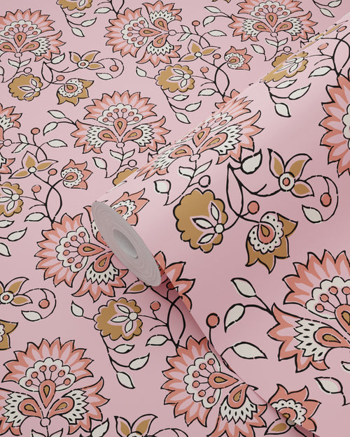 ESTAhome behang vintage bloemen roze - 50 x 900 cm - 131822