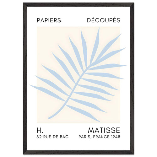 Artfulprints Poster met Lijst Matisse – Floral reef light blue   - 50x70 cm - Blauw