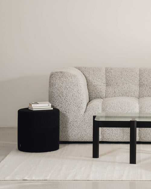 noo.ma Folk Pouf Tall - Clay Grey Mélange, 40x40x42 cm
