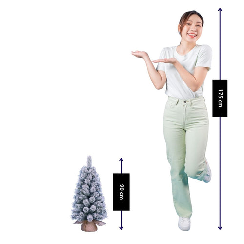 Black Box Trees Koyama Kerstboom Groen Frosted 98 Tips - Kerstversiering voor Ieder Interieur - Kunstboom met Natuurlijke PVC-Naalden en Bevroren