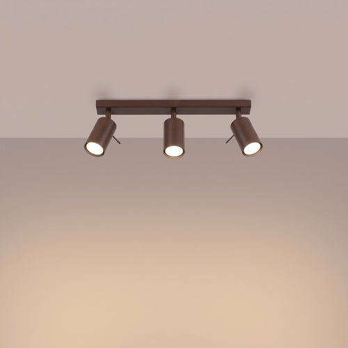Sollux Lighting Plafondlamp RING 3L bruin - 45x6x16cm