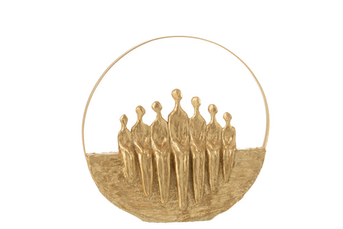 J-Line decoratie Figuren 7 Delig Cirkel - polyresin - goud - vtwonen shop