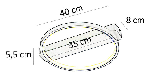 Freelight plafondlamp Cintura - 1 lichts - 40  x 5.5   cm - zwart - vtwonen shop