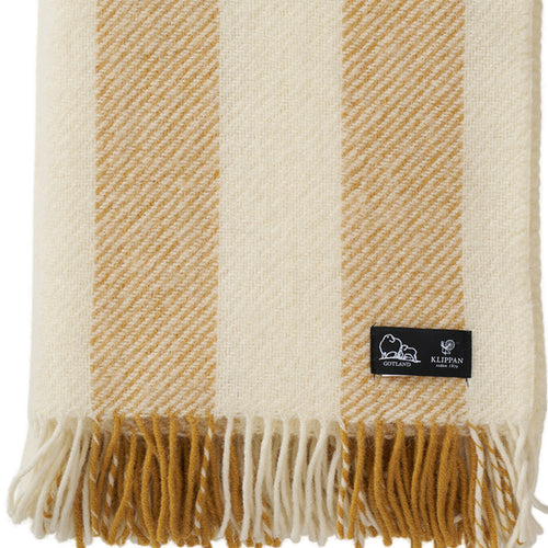 Klippan 100% wollen deken - Gotland - vertical stripe - geel- boter geel- 130x200cm - vtwonen shop
