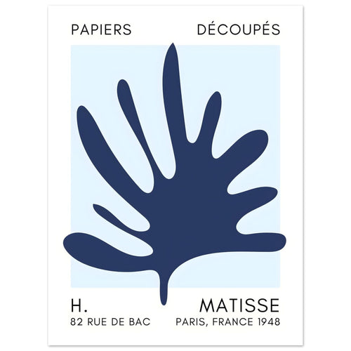 Artfulprints  Matisse – Coral drift navy blue I   poster 30x40 cm