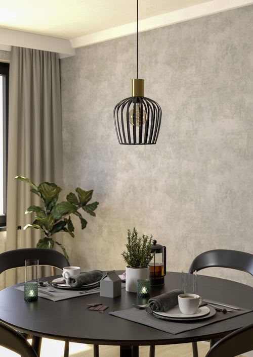 EGLO hanglamp Empoli - ø 40 cm - e27 - 1-lichts - metaal - zwart/goud