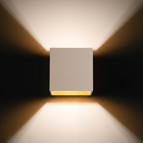 Sollux Lighting Wandlamp QUAD 1 taupe - 10x12x10cm