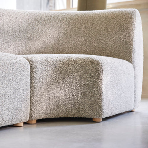 Tikamoon Modulaire hoekfauteuil van massief acaciahout en grijze stof - Grijs - vtwonen shop