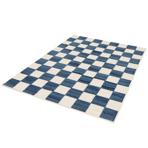 AFK Living vloerkleed Kleine Tegels - voor binnen en buiten - blauw - 120 x 170 cm