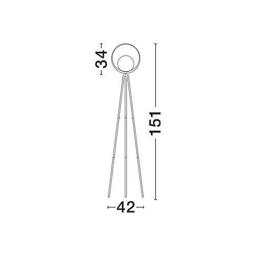 Nova Luce KITRO Statief vloerlamp matzwart, gouden LED 12W 400lm 3000K