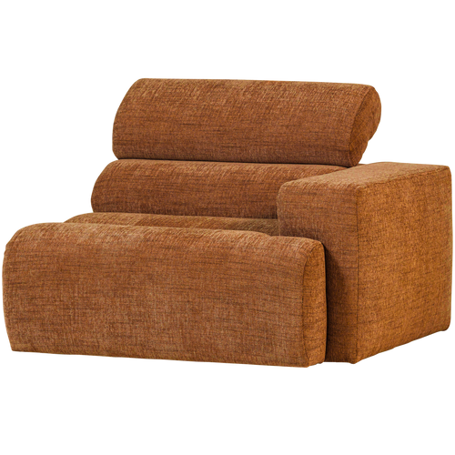WOOOD 1-zits element bank arm rechts Novi - Polyester - Oranje Melange - 86x109x113