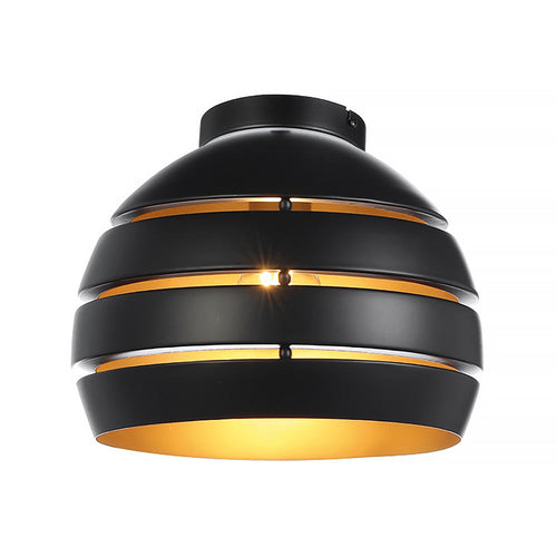 Freelight plafondlamp Djarin - 1 lichts - 28  x 24   cm - zwart goud