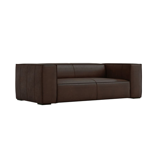 Cosmopolitan Design - Bank Turin 2-zits, echt leer donkerbruin - 100x212x68cm