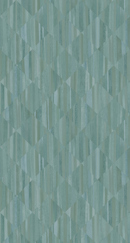 Origin Wallcoverings fotobehang 3D-houtmotief blauwgroen - 1,5 x 2,79 m - 357299 - vtwonen shop