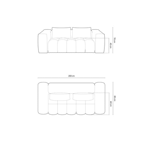 Cosmopolitan Design - Modulaire bank Verona 3-zits, flueel flessengroen - 85x200x70cm