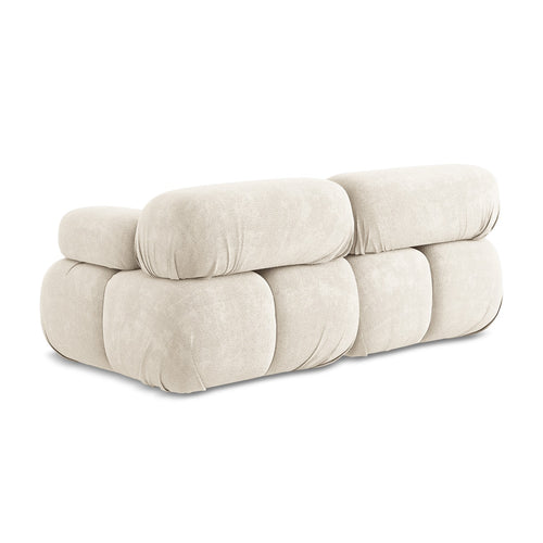 LaMiaSofa Tweezits modulaire bank Sanremo - chenille stof - lichtbeige - 190x96x70